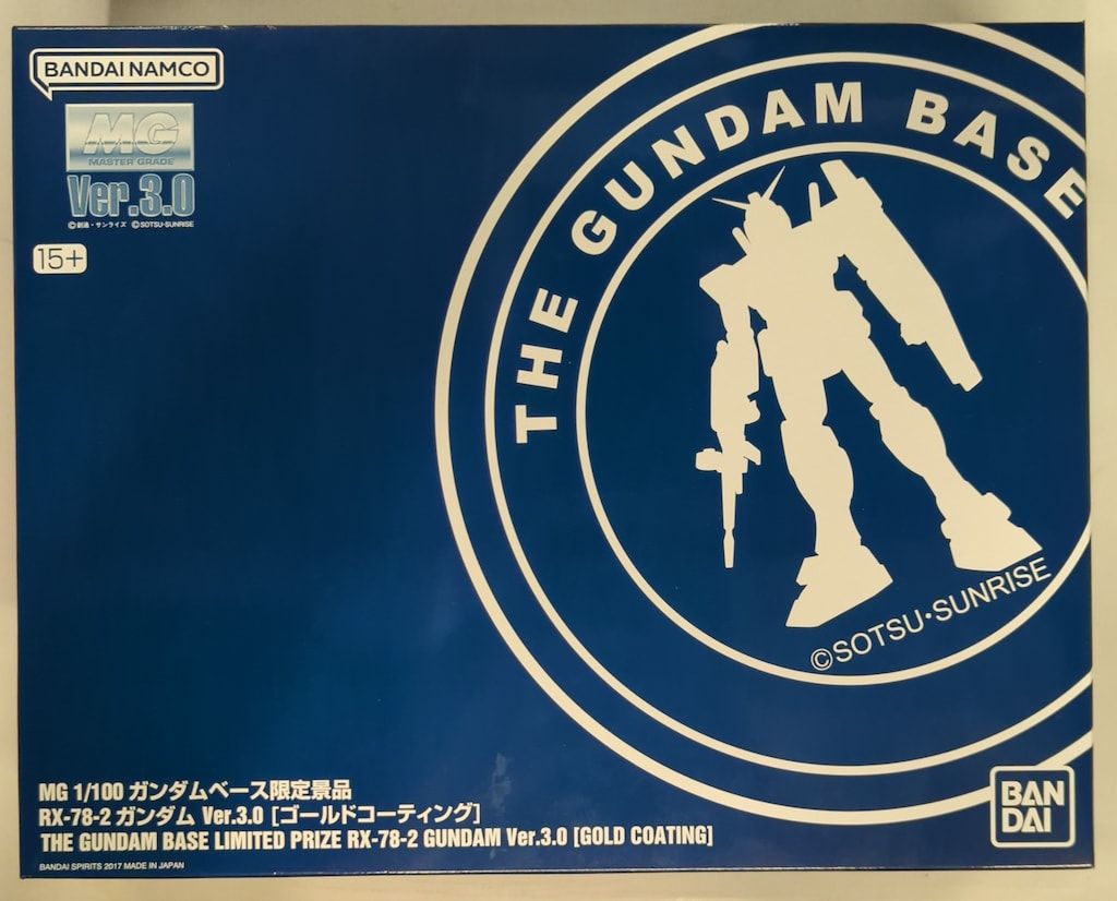 BANDAI SPIRITS MG/1/100/ Gundam Base Limited Bandai Namco Edition RX-78-2 Gundam Ver.3.0 Gold Coating 15+ Notation