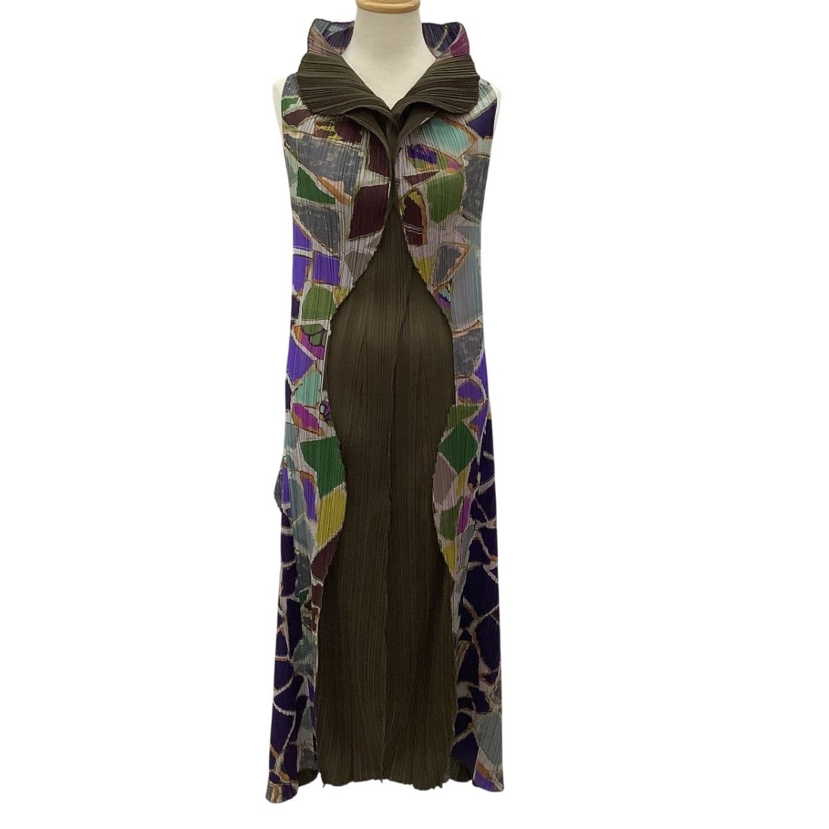 ISSEY MIYAKE イッセイミヤケ PLEATS PLEASE変形 ワンピース SIZE ４ PP33-JH737 ブラウン