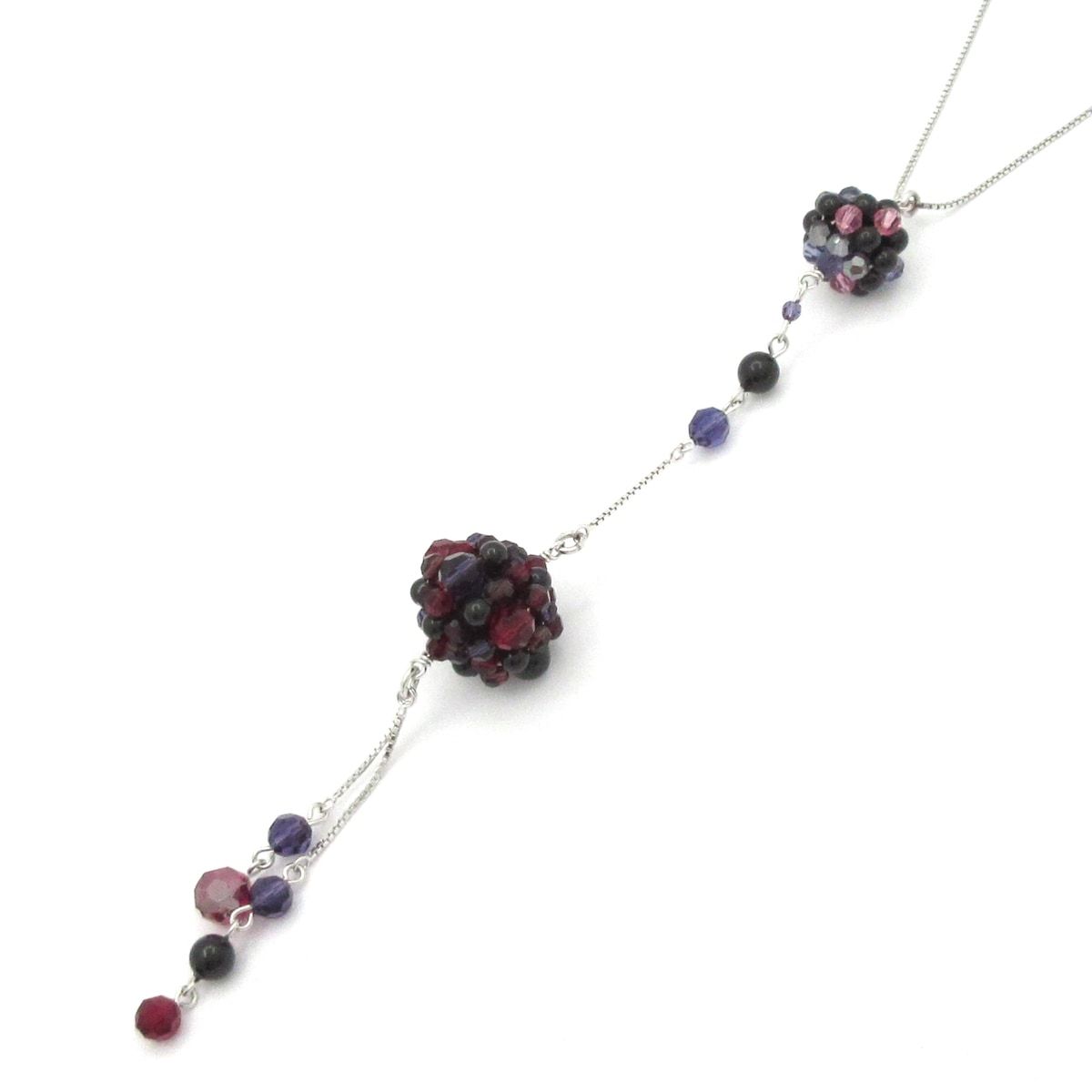 SWAROVSKI(スワロフスキー) ネックレス美品 - シルバー×パープル×マルチ 7,425円