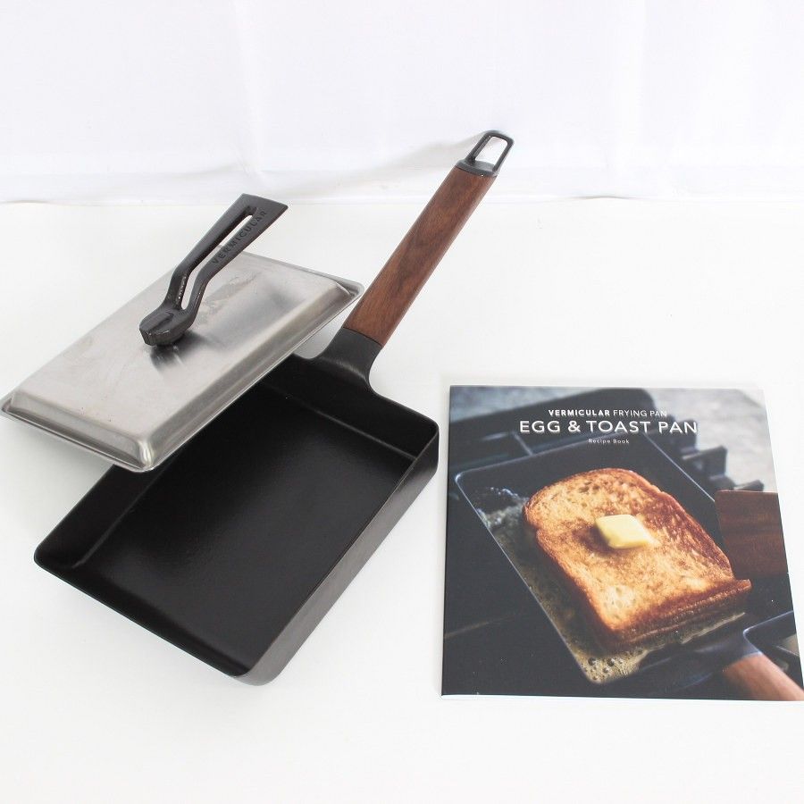 【美品】バーミキュラ オーブンセーフスキレット EGG & TOAST PAN FPET-WN ウォールナット レシピ本付き フライパン 本体