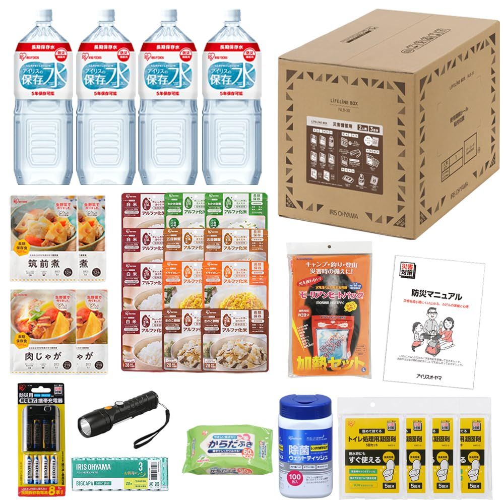 ☆新品☆アイリスオーヤマ 防災セット ライフラインボックス 2人用 30点 NLB-30 68644bc6