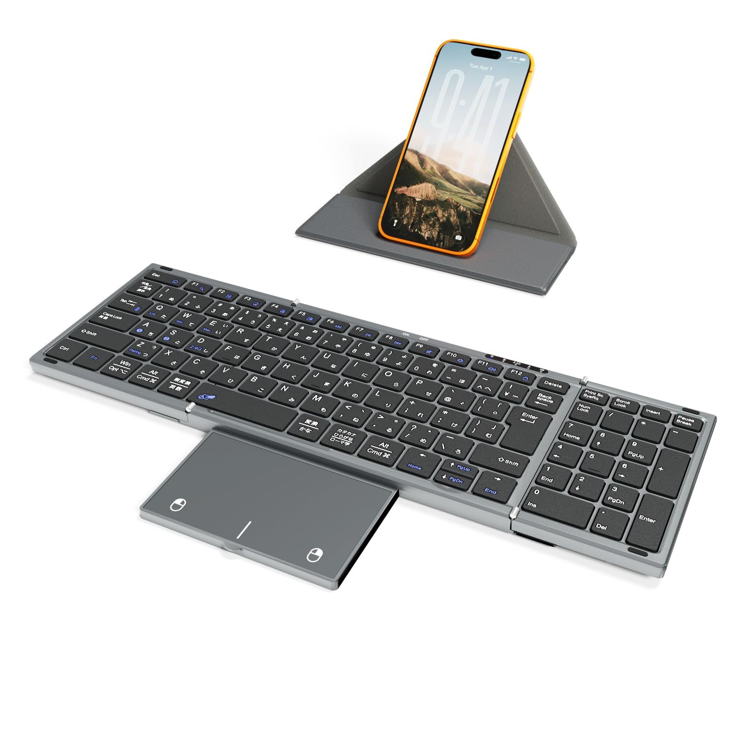 ワイヤレスキーボード キーボード トラックパッド 一体型 mac