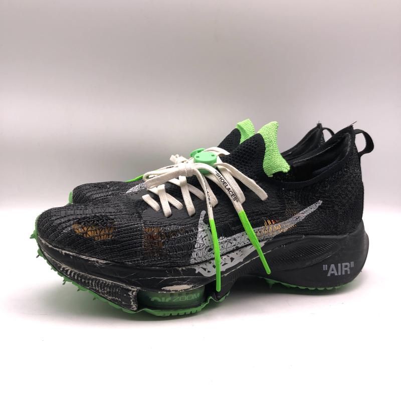 【中古】OFF-WHITE×NIKE AIR ZOOM TEMPO NEXT％ FLYKNIT BLACK 27cm CV0697-001 ブラック オフホワイト×ナイキ[17]