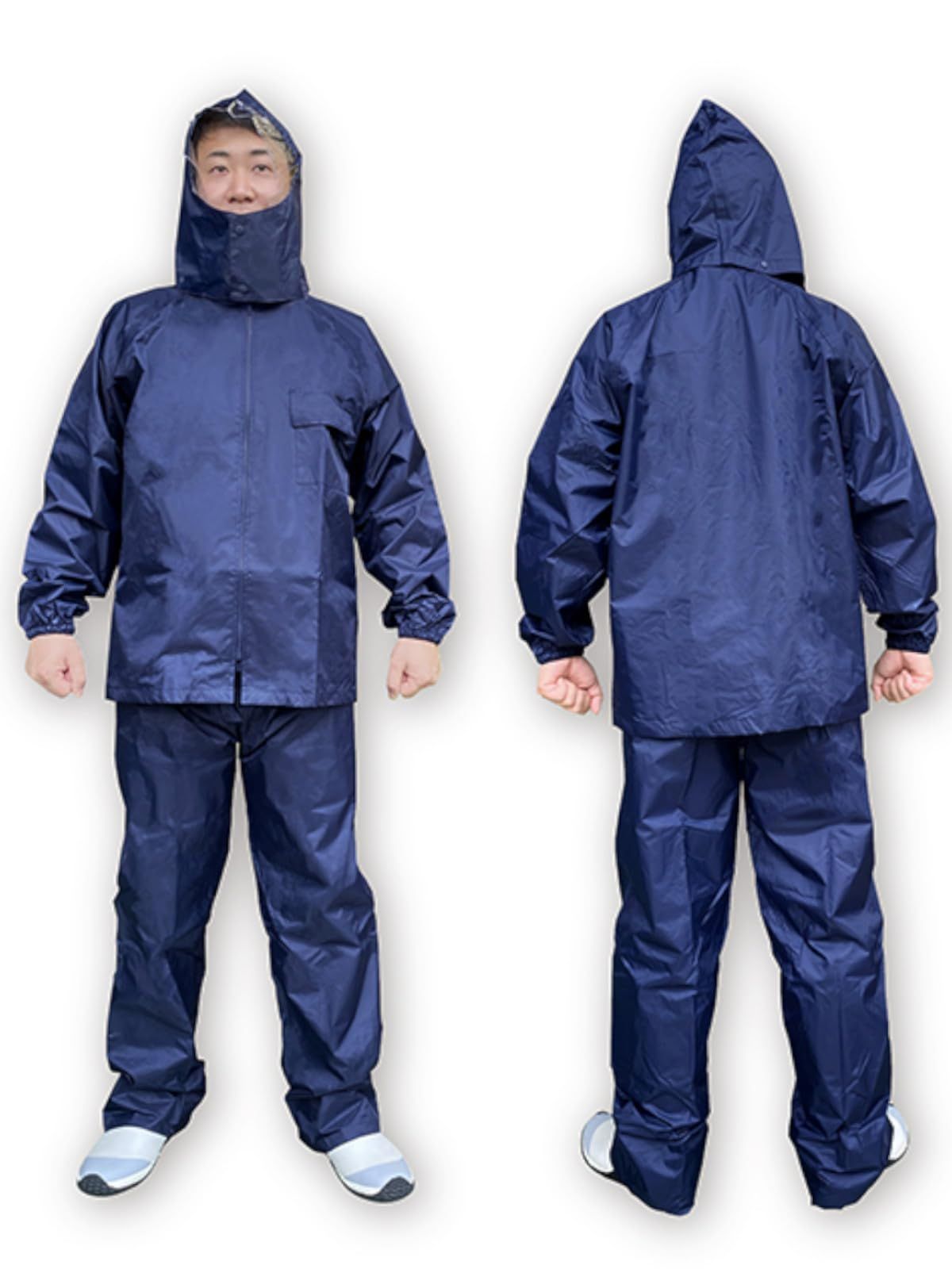 福徳産業 カッパ 上下セット 6L ネイビー メンズ レディース 男女共用 防水 レインウェア RAIN SOLDIERts