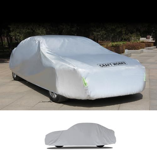 クラフトワークス 車 自動車カバー 裏起毛 ボディボディ カーカバー 霜よけ サンシェード UVカット 防水 黄砂対策 紫外線カット 日焼け | [自動車整備士監修] ハッチバック シルバー CRAFT WORKSts