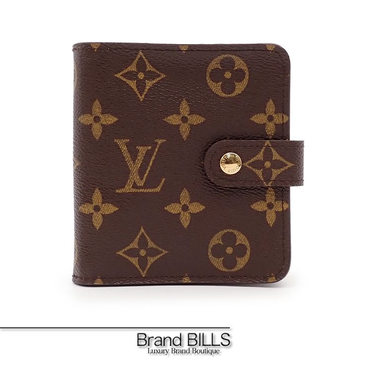未使用品 LOUIS VUITTON ルイ ヴィトン コンパクトジップ 折り財布 M61667 モノグラム ブラック ゴールド金具 レディース