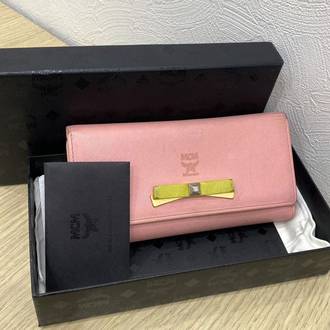 レディース MCM 長財布 ピンク リボン
