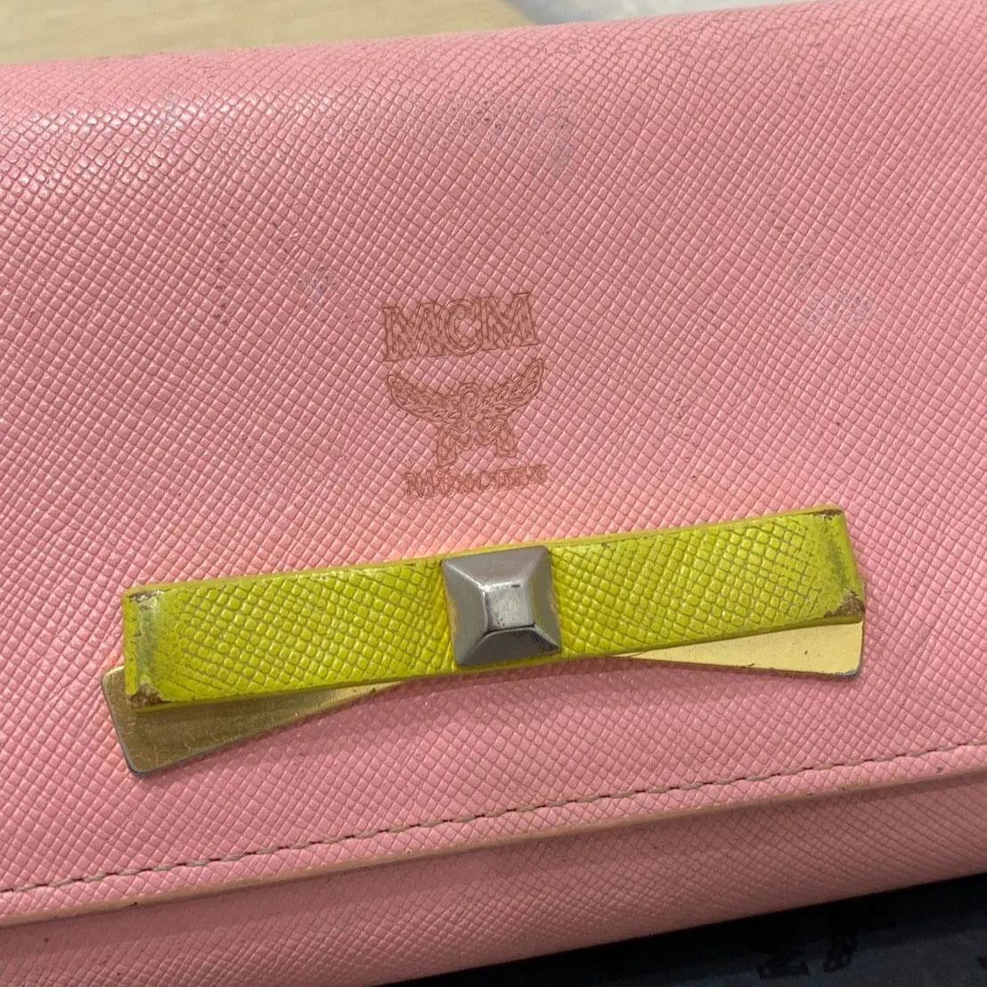 MCM 長財布 ピンク リボン レディース MCM 長財布 ピンク リボン