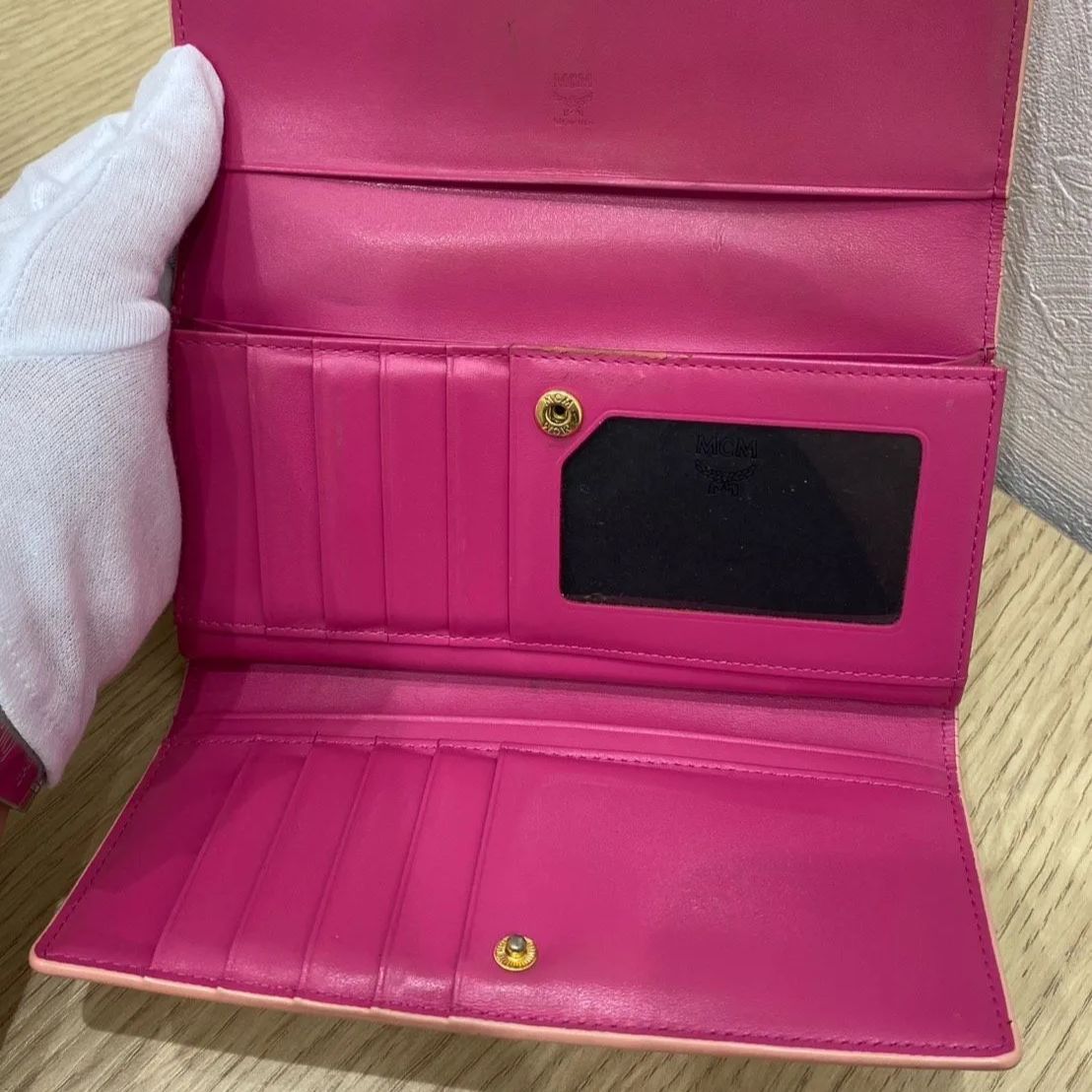 レディース MCM 長財布 ピンク リボン