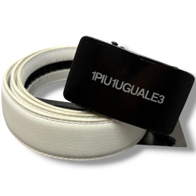 参考上代16,500円 1piu1uguale3 RATCHET BELT フェイクレザーバックルロゴベルト ウノピュウノウグァーレトレ GRG254 ホワイト F （1964MG） 6,586円