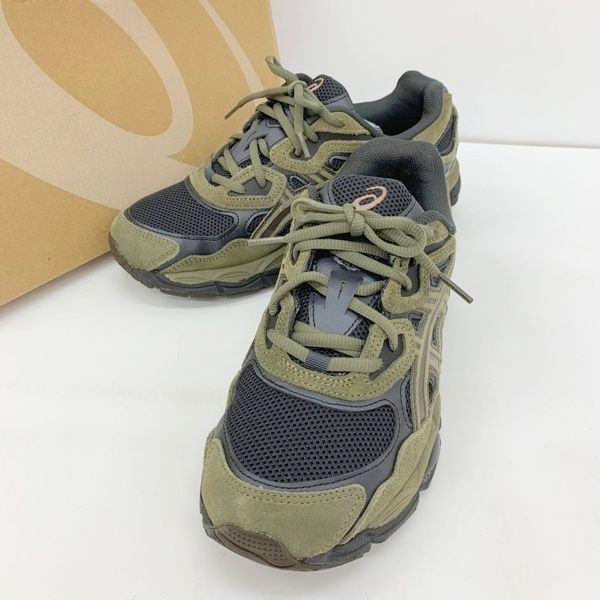 asics アシックス スニーカー シューズ ローカット GEL-NYC Loden Green Graphite Grey 1203A383-303 メンズ 25.5cm カーキ系 靴 DF20134■