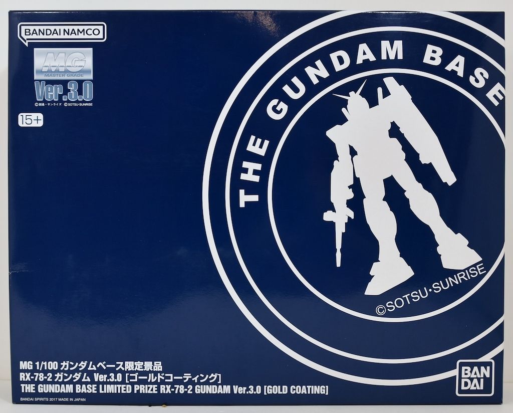 BANDAI SPIRITS MG/1/100/ Gundam Base Limited Bandai Namco Edition RX-78-2 Gundam Ver.3.0 Gold Coating 15+ Notation
