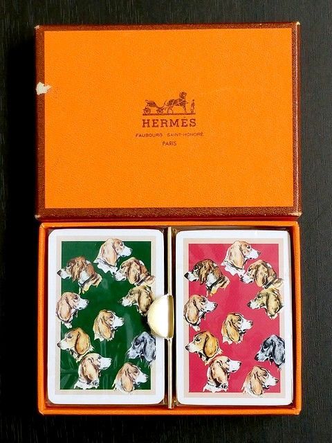 【未使用】HERMES エルメス ミニトランプ ドッグ 犬柄 専用箱付き ヴィンテージ レア コレクション ★ 7,840円