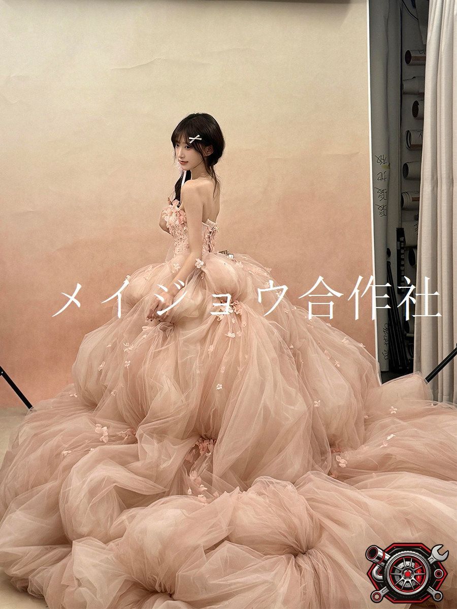 パーティードレス ロングドレス ビスチェ バックリボン ピンク 成人式 結婚式 二次会 披露宴 ゲスト ウエストマーク タイトシルエット 上品 華やか エレガント フェミニン 可憐 おしゃれ｜詳細画像