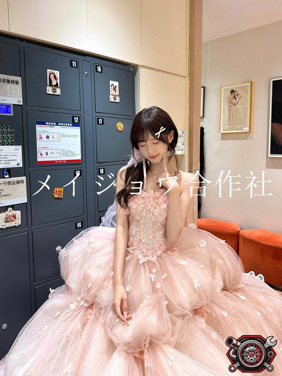 パーティードレス ロングドレス ビスチェ バックリボン ピンク 成人式 結婚式 二次会 披露宴 ゲスト ウエストマーク タイトシルエット 上品 華やか エレガント フェミニン 可憐 おしゃれ｜ウェディングドレス