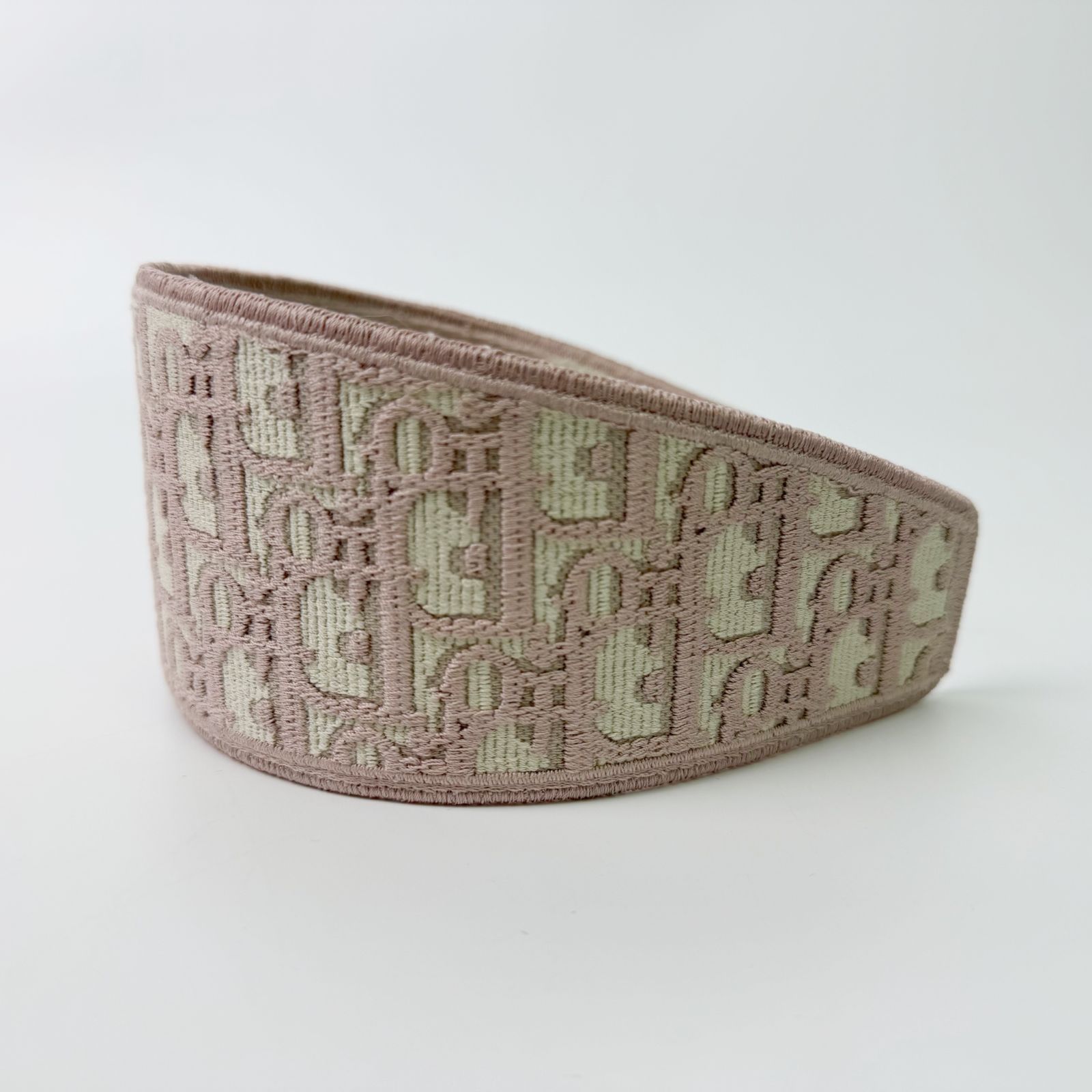 【中古】Christian Dior クリスチャン ディオール オブリーク ヘッドバンド ローズデヴァン カチューシャ ヘッドバンド キャンバス ピンク / アイボリー ヴィンテージ レディース HIBUOCHI VINTAGE hboc260815a19