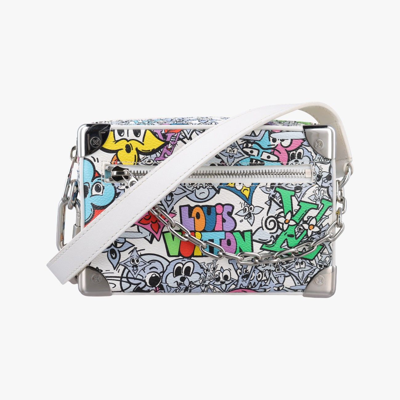 ルイヴィトンLouis Vuittonミニソフトトランク ホワイト×マルチカラー モノグラムコミック M82008 ICチップ 174,000円