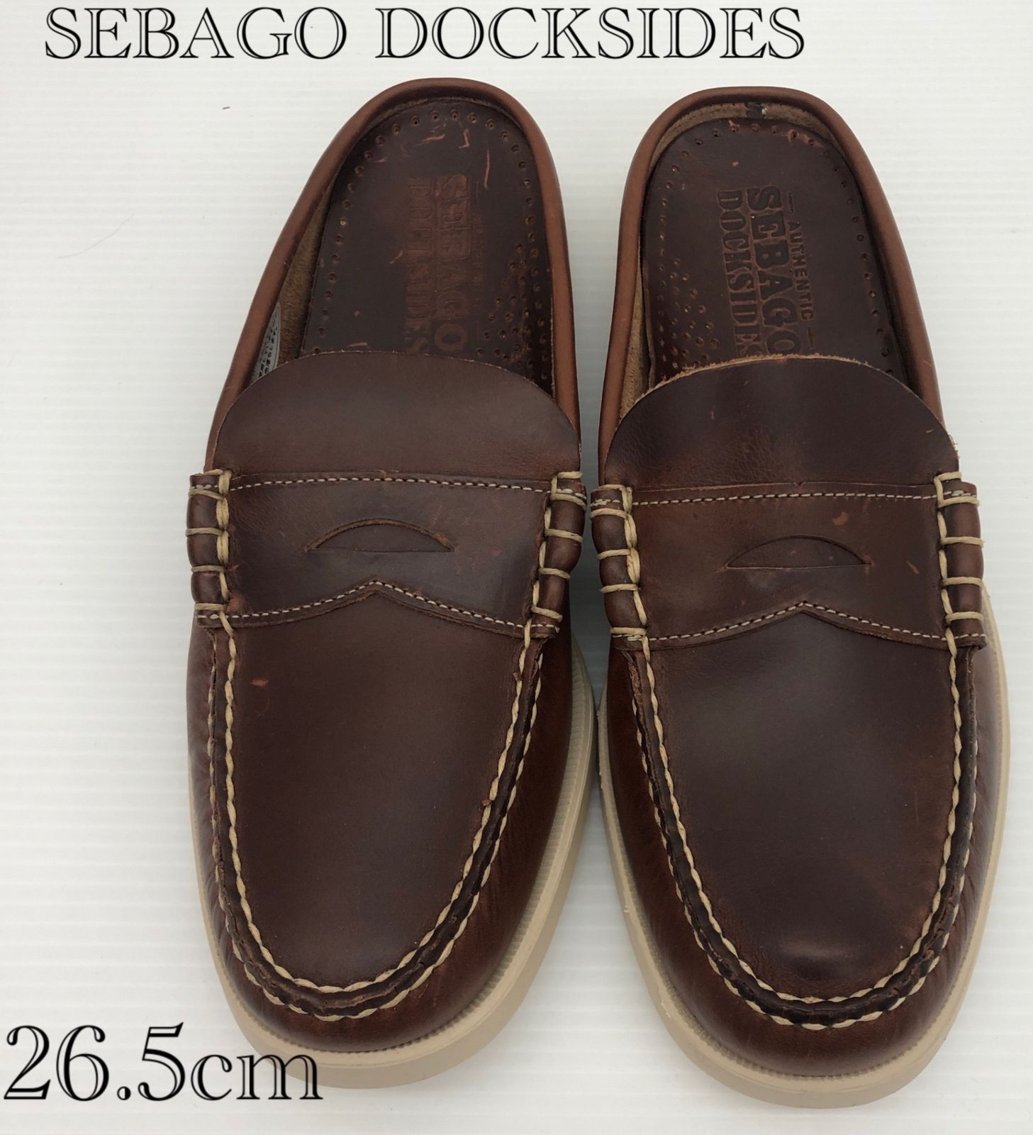 SEBAGO DOCKSIDES ブラウンレザーシューズ PO 4700194227 UK7.5 5,840円