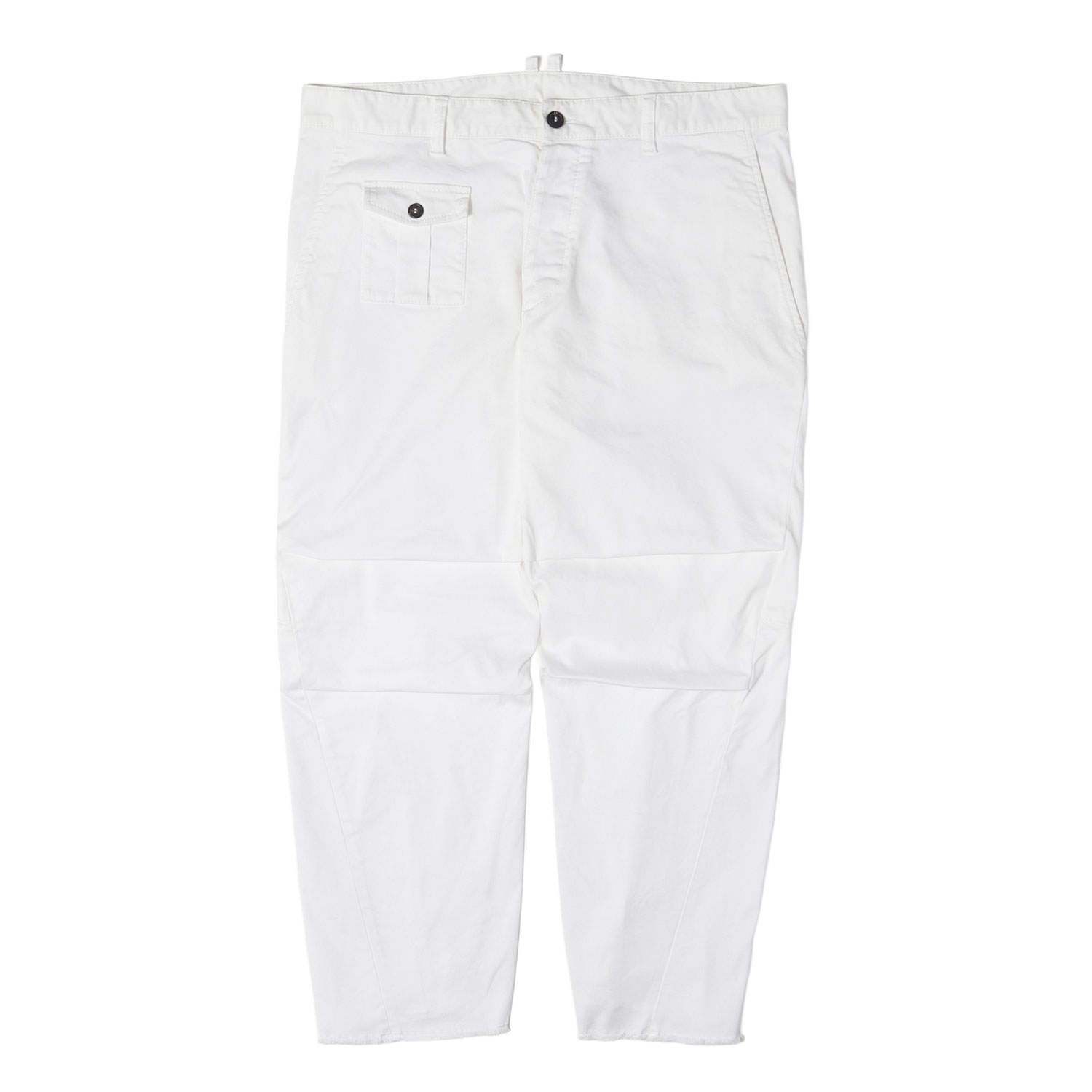DSQUARED2 ディースクエアード パンツ ホワイト 白 52 スリムテーパード ストレッチ チノパンツ Cotton-Blend Trousers イタリア製 ボトムス ズボン【メンズ】【中古】