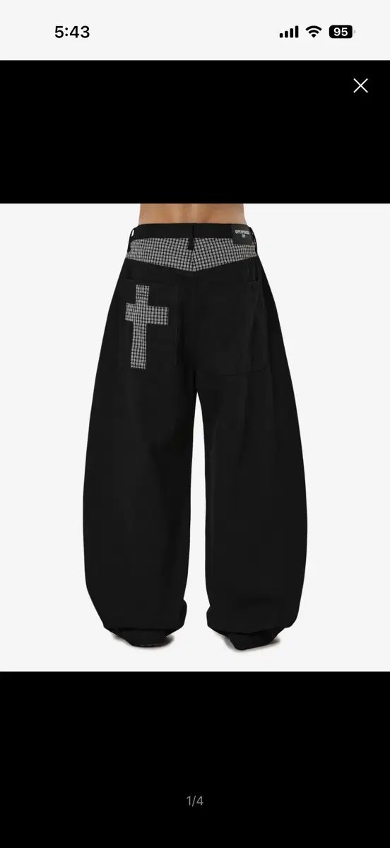 OWAY チェックミックス ワイド ボリュームパンツ