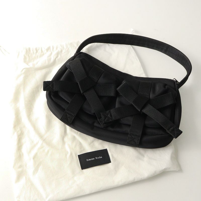 [Price cut] Simone Rocha Classic Bow Shoulder Bag | Black Pearl Handbag Shoulder Bag [2400014810905]