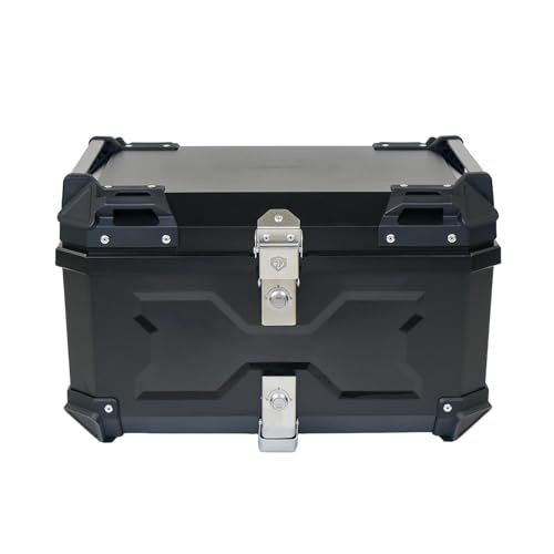 【積める安心、守れる収納】 匠plate リアボックス バイク用リアボックス 45L 58L ABS 大容量 トップケース 取り付けベース付き キーロック可能 汎用 ツーリング キャンプ 通勤等 (NATURAL BLACK, 58L)ts