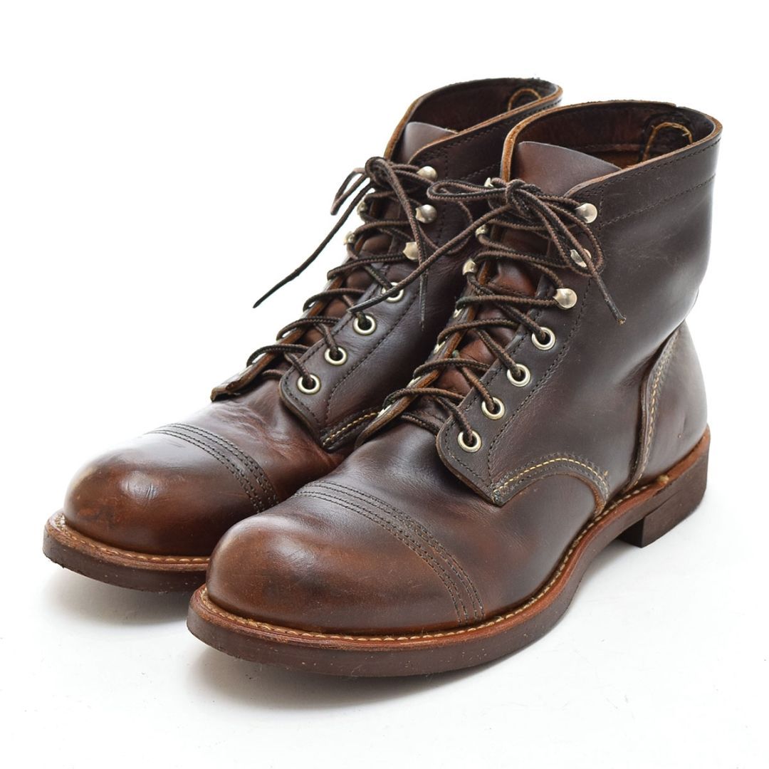 591186 RED WING レッドウィング ●ワークブーツ アイアンレンジャー IRON RANGER 8111 サイズ8D/26.0cm レザー メンズ USA製 ブラウン