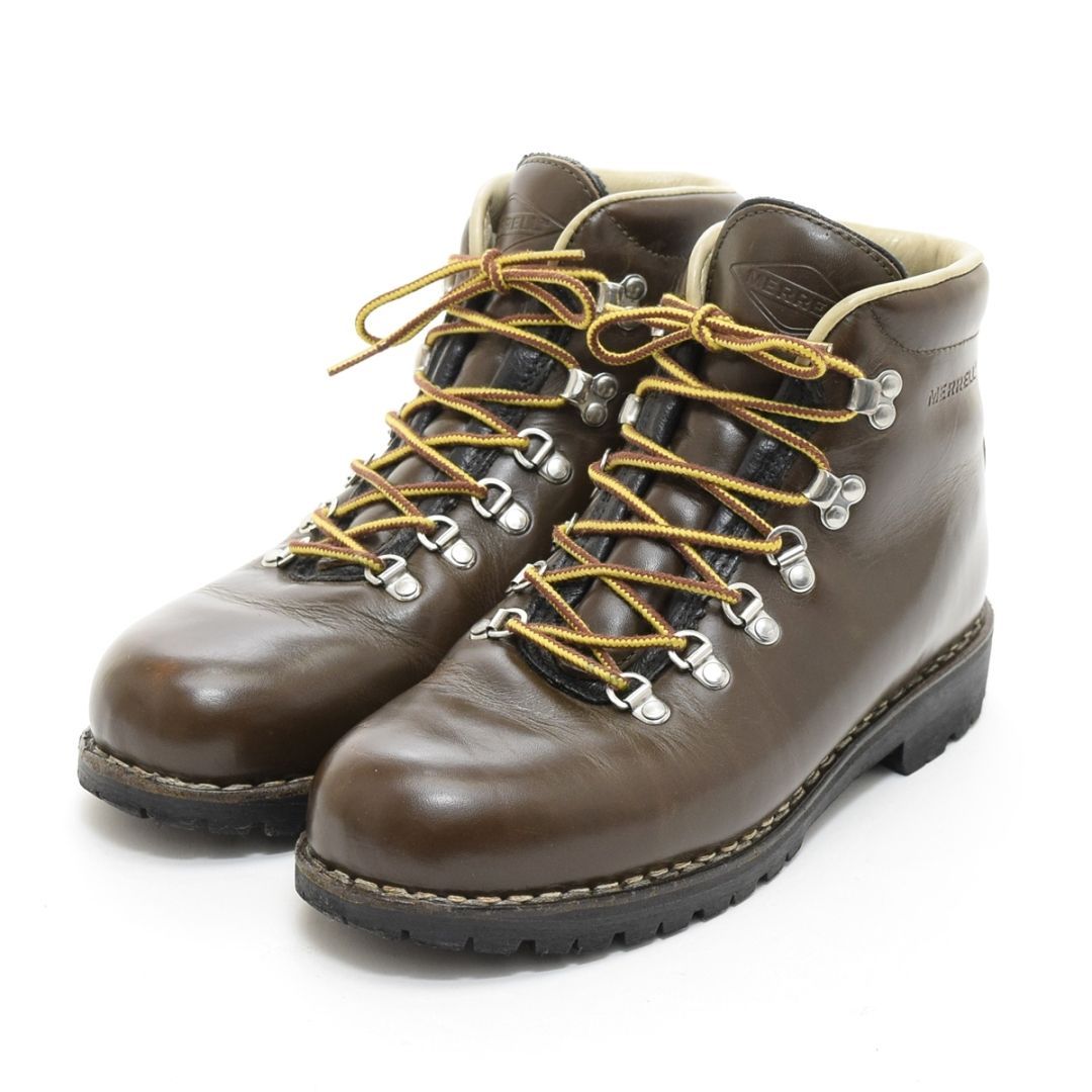 461393 MERRELL メレル ●トレッキングブーツ シューズ LEATHER 90's サイズM8/26.0cm レザー 90年代 メンズ イタリア製 ブラウン