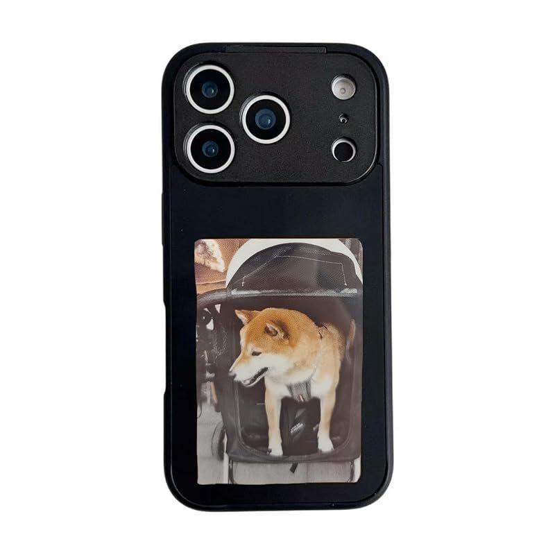 【新品】 ちどう NFC画像ケース iPhone17pro対応 HD強化版4色E-Inkスマ一トインクディスプレイケース 写真やテキストを自由にカスタマイズ DIYスクリーン多層保護設計、耐衝撃性保護ケース (ブラック, iphone17pro対応)