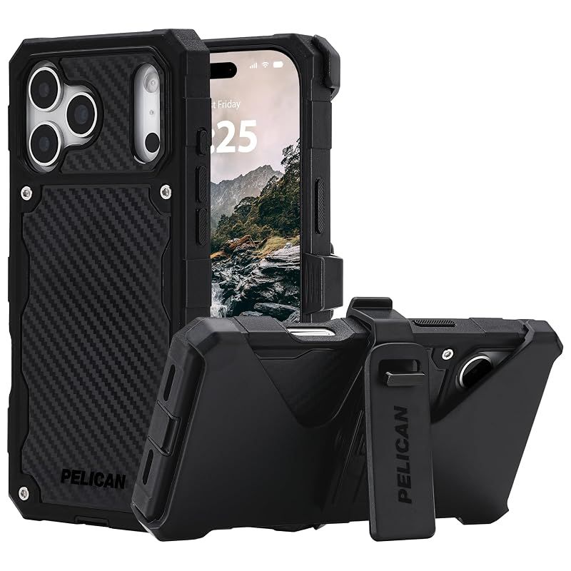 【新品】 Pelican Shield iPhone 17 Pro Max ケース [MagSafe対応] 頑丈なスマホケース 24フィートの軍用グレードの落下保護 - iPhone 17 Pro Max用ベルトクリップホルスター付き高耐久電話カバー - カー