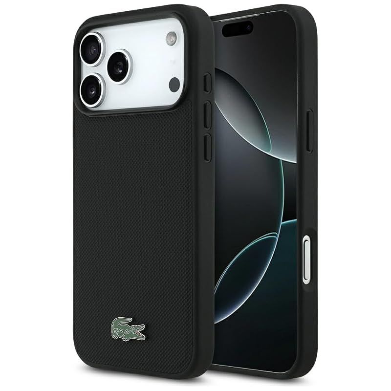 【新品】 LACOSTE iPhone 17用ケース MagSafe対応 PUレザー モノグラム ゴールドロゴ おしゃれ スタイリッシュ 耐衝撃 スマホカバー ブラック 9,942円