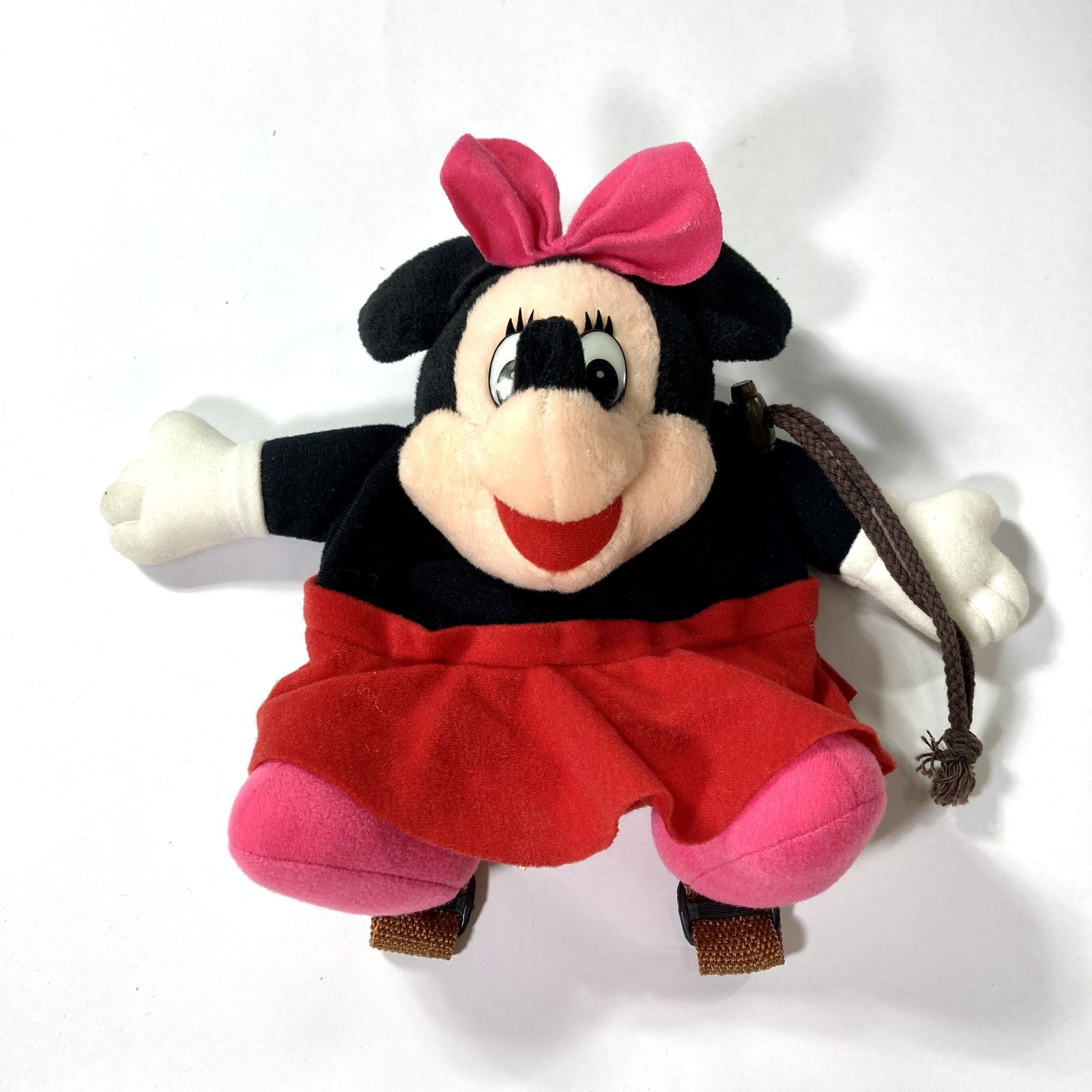 ★ 希少 ディズニー ミニーマウス ぬいぐるみ ポシェット ショルダーバッグ リュック バッグ 昭和レトロ 当時物 ビンテージ オールド 現状品