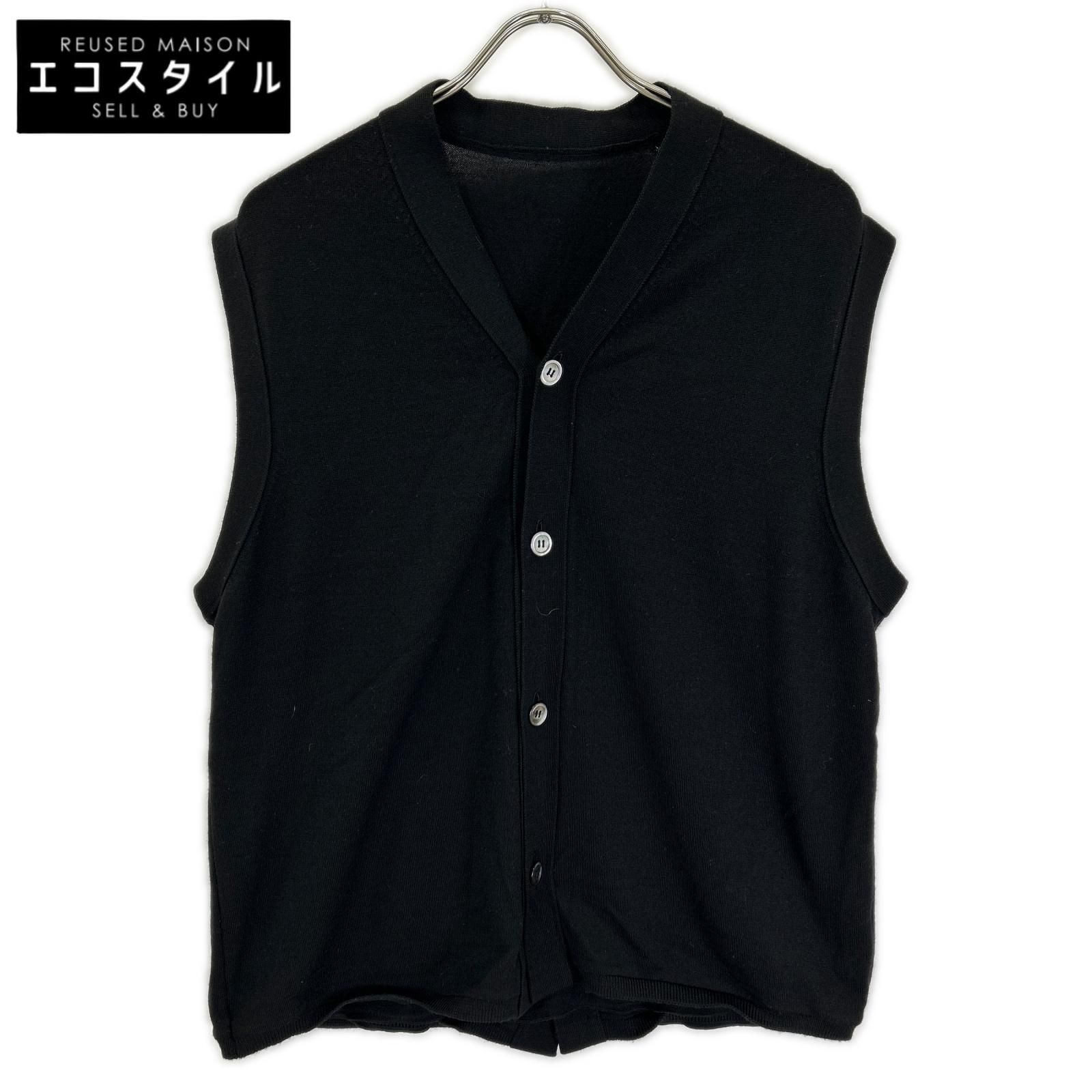 COMMEdesGARCONS HOMME PLUS　コムデギャルソンオムプリュス　24SS PM-N019 ブラック ウール ドッキングダブルニットベスト　L 23,023円