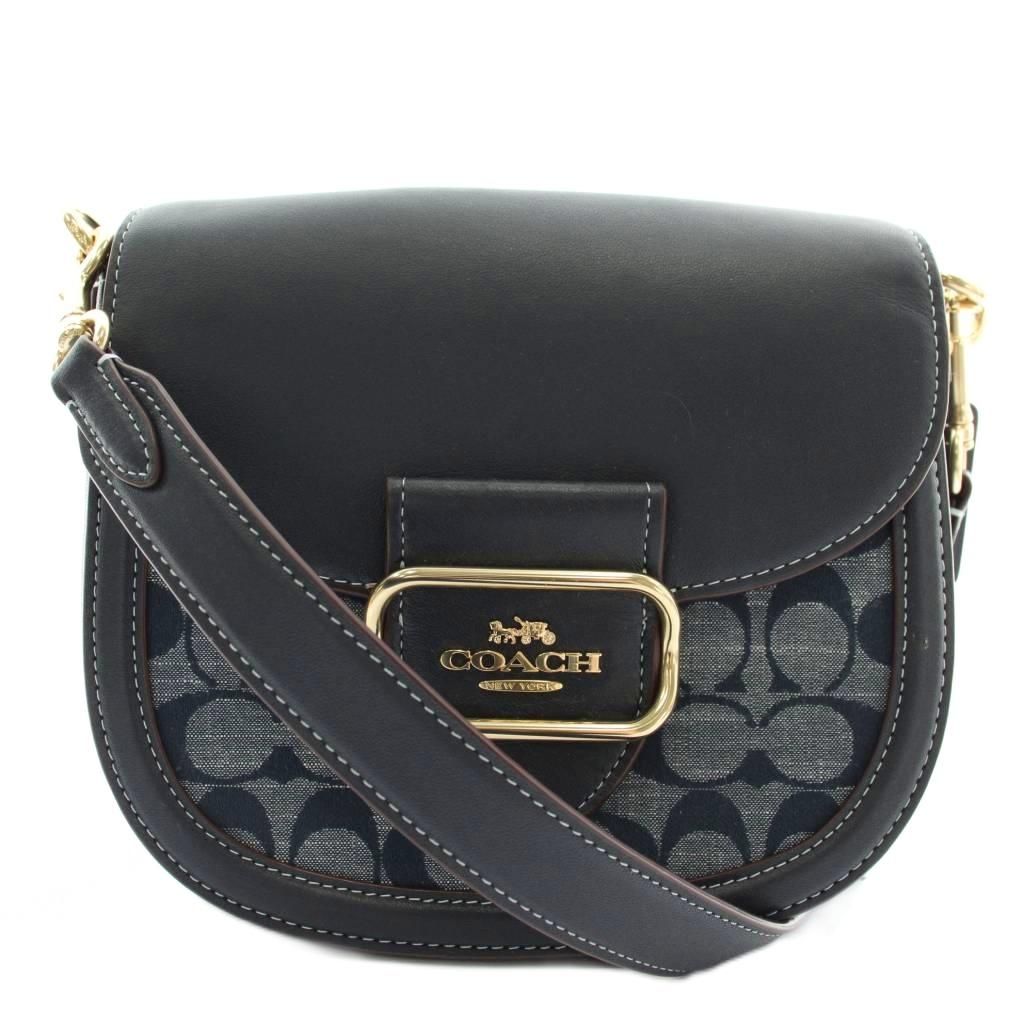 コーチ COACH ショルダーバッグ デニム キャンバス レザー