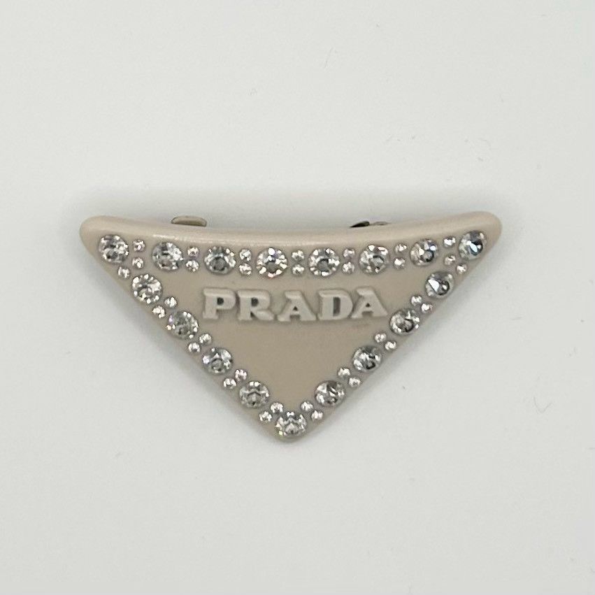 PRADA』プラダ プレキシガラス ヘアクリップ トライアングルロゴ