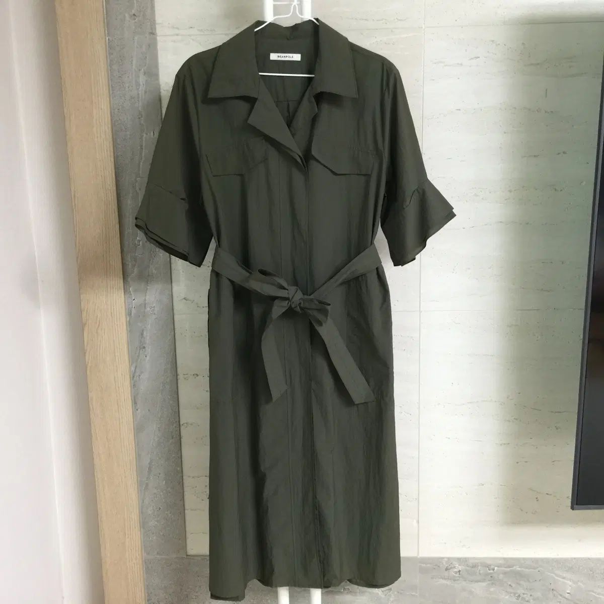 ビーンポール ベルト シャカシャカ素材 ロング ワンピース 100