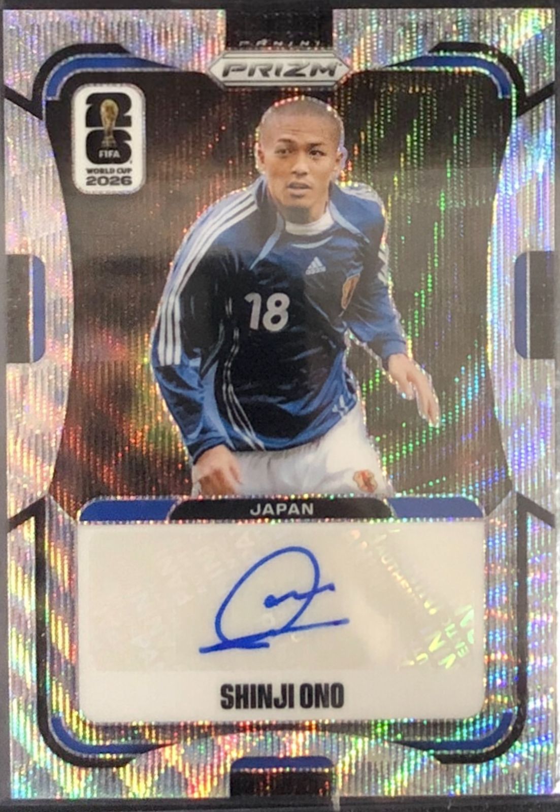 小野伸二 panini prizm サインカード ウェーブプリズム 本日24時まで出品】小野伸二 Shinji Ono Panini Prizm FIFA World Cup