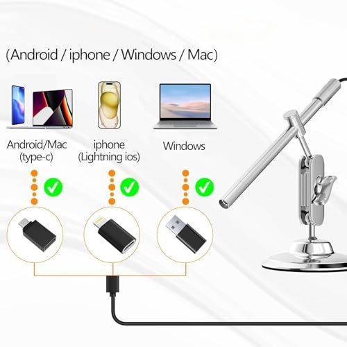 iPhone対応可能の電子顕微鏡カメラ AMTORIN USB顕微鏡 IOS Android Windows MacBook対応可能です 有線接続で画面遅延なし、WiFiや充電不要 最大200倍の拡大 昆虫観察や精密器具のメンテナンス、小学生 a29c2312