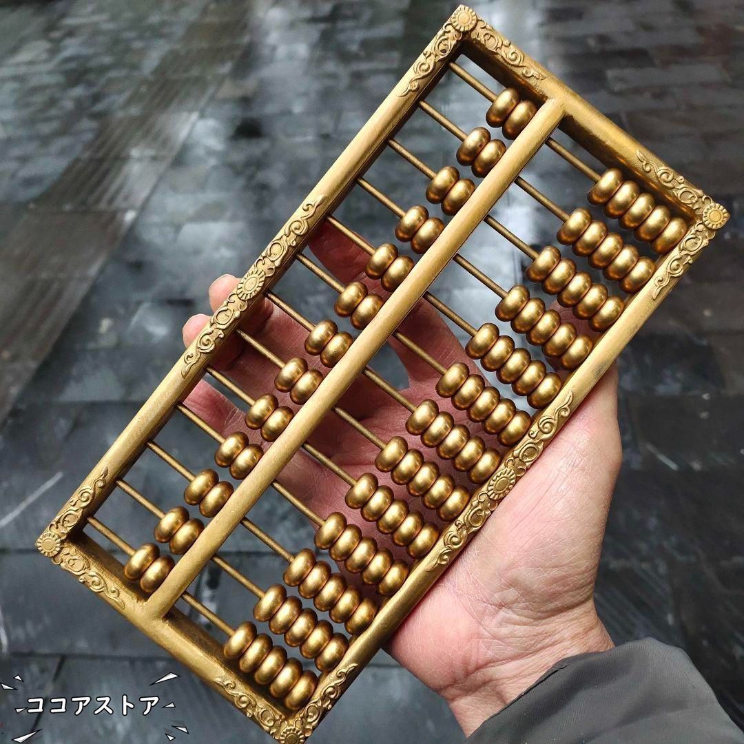 銅器 浮き彫り模様 そろばん 書道具 文房具 工芸品 美術品 置物