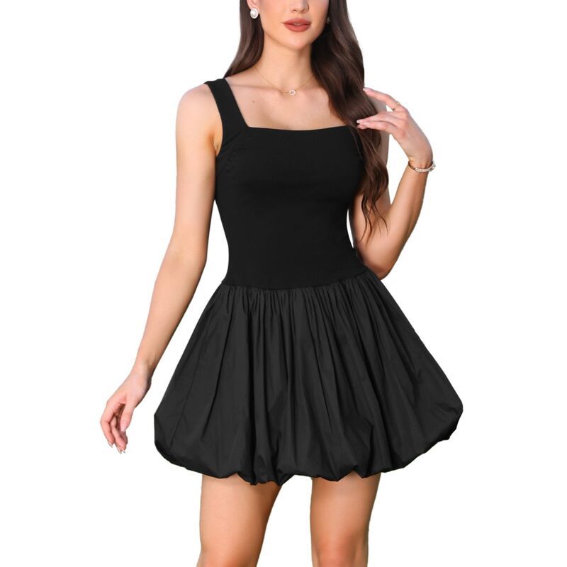 インスパイア シック レディース トップス ワンピース ミニ ノースリーブ INSPIRE CHIC Sleeveless Mini Dress for Womensquare Neck Bubble