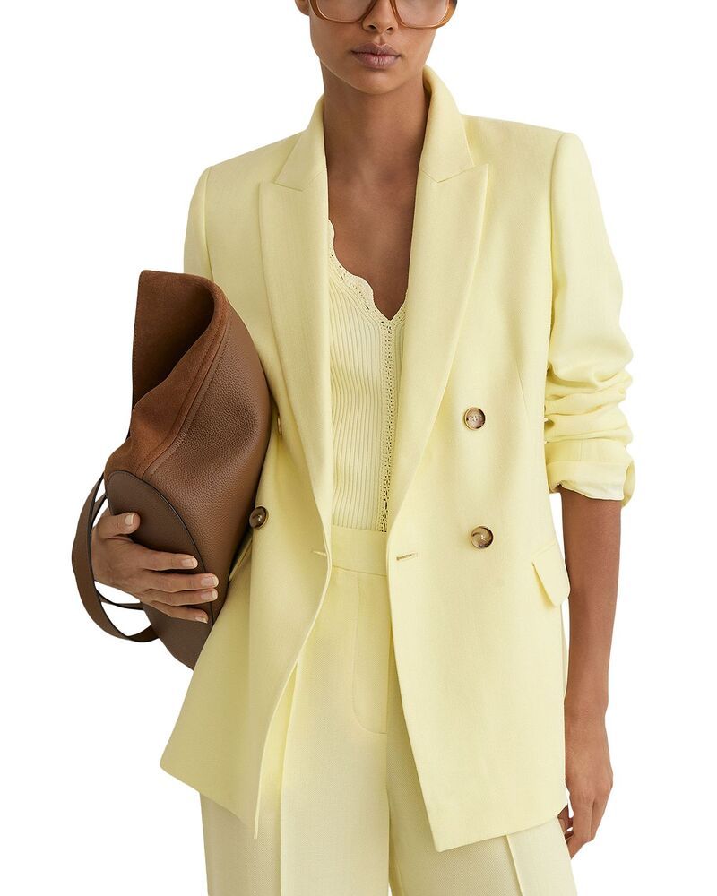 レイス レディース アウター ジャケット・ブルゾン REISS Double Breasted Suit Jacket Yellow イエロー 42,480円