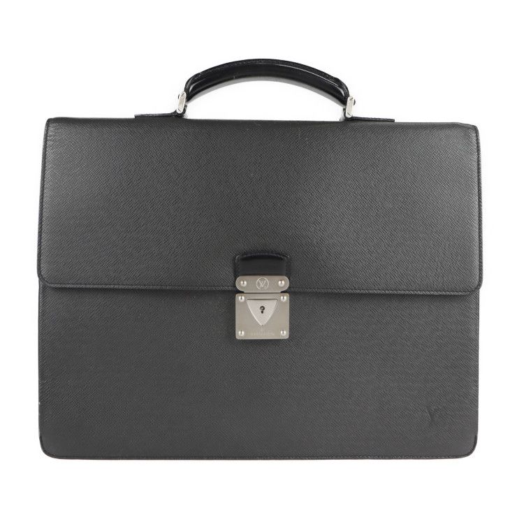 LOUIS VUITTON Louis Vuitton Robusto 1 Business Bag M31052 Leather Aldoise Black Silver Hardware Taiga Briefcase Bitton