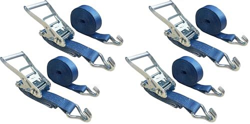 HELIX ラッシングベルト ラチェット式 ベルト幅 50mm 破断荷重5000kg 固定側 1m 巻側 7m フック Jタイプ 5T 荷締め 固定 日本語説明書付き [2本セット] (× 2)ts