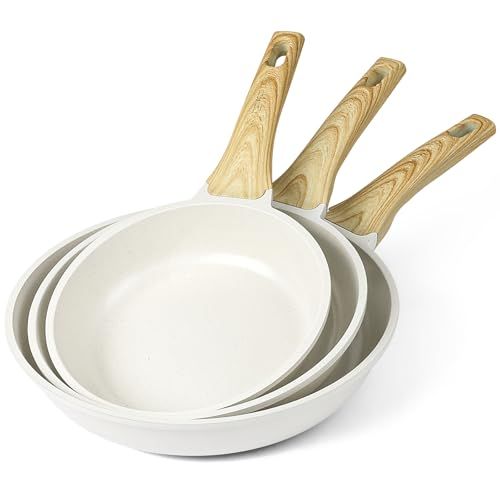 GiPP セラミックコーティング フライパン セット 24/26/28cm IH・ガス火対応 フッ素不使用 くっつきにくい フライパン 耐熱ハンドル付き 体に害のない お手入れ簡単 食洗機対応