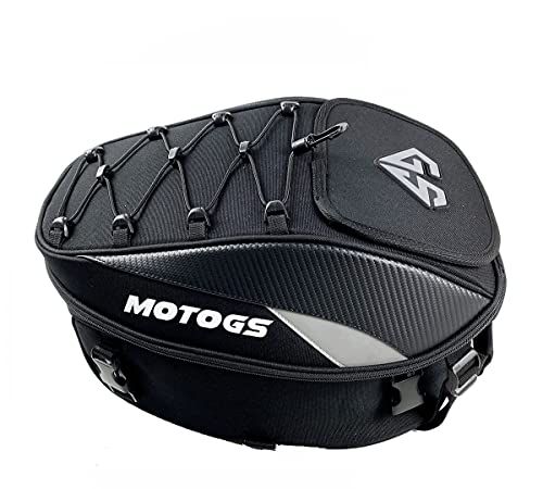 バイク用 シートバッグ 拡張機能あり ヘルメットバッグ 撥水 防水 耐久性 固定ベルト付き (ロゴグレー)ts