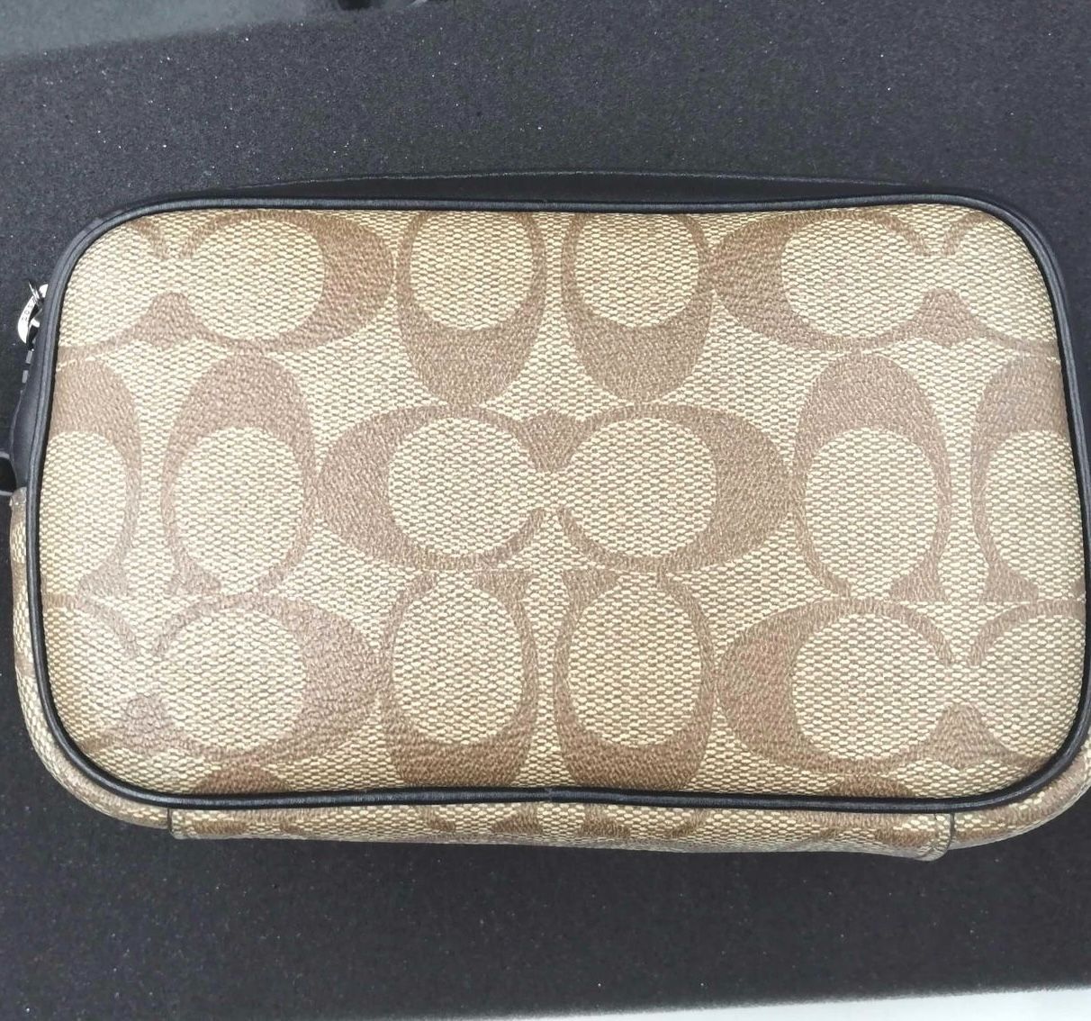 COACH シグネチャー ミニ エッジ ダブル ポーチ クロスボディバッグ 