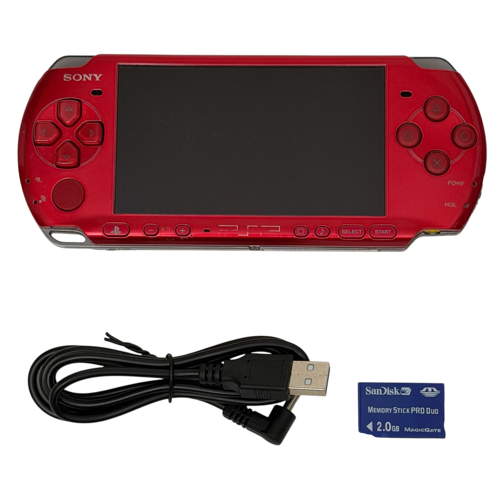 PSP「プレイステーション・ポータブル」 ラディアント・レッド (PSP-3000RR) 中古 動作確認済み 即発送0058