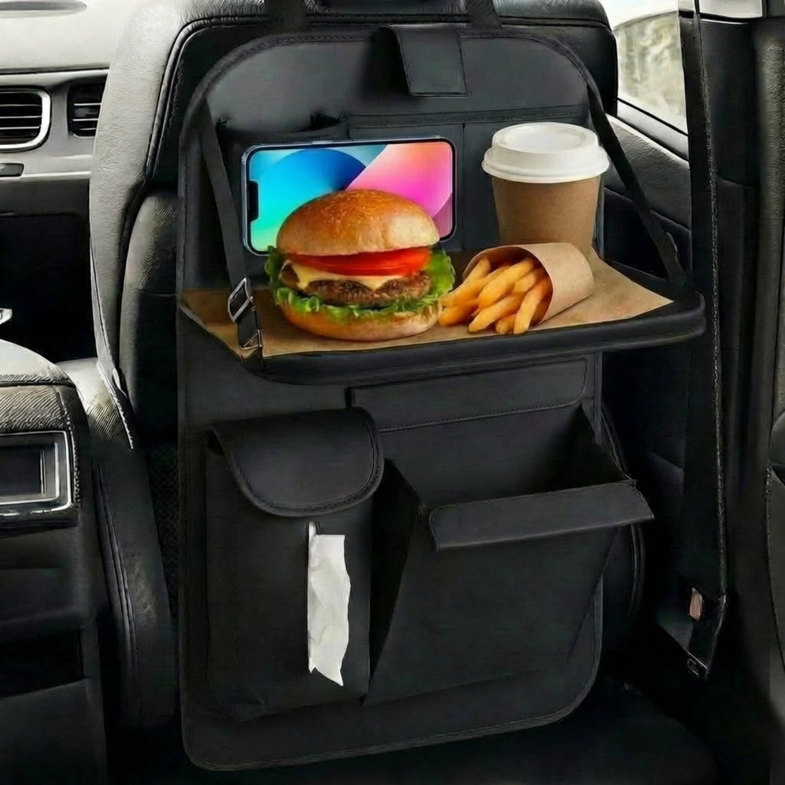 2026年 【専門家共同開発】 新型 シートバックポケット 車用 ごみ箱 ゴミ箱 ティッシュケース 収納 テーブル 折りたたみ The place B (タイプB 右:ごみ箱)as