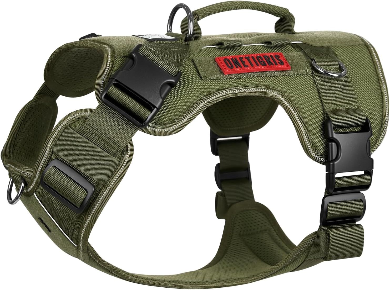 新品 OneTigris 犬 ハーネス 胴輪 超軽量 引っ張り防止 喉に優しい メッシュ1000Dナイロンハーネス 反射 名前タグを貼り付け可能 犬ベスト タクティカルベスト 小型犬 中型犬 大型犬 簡単着脱 調整可能 散歩 ハイキング トレーニング用