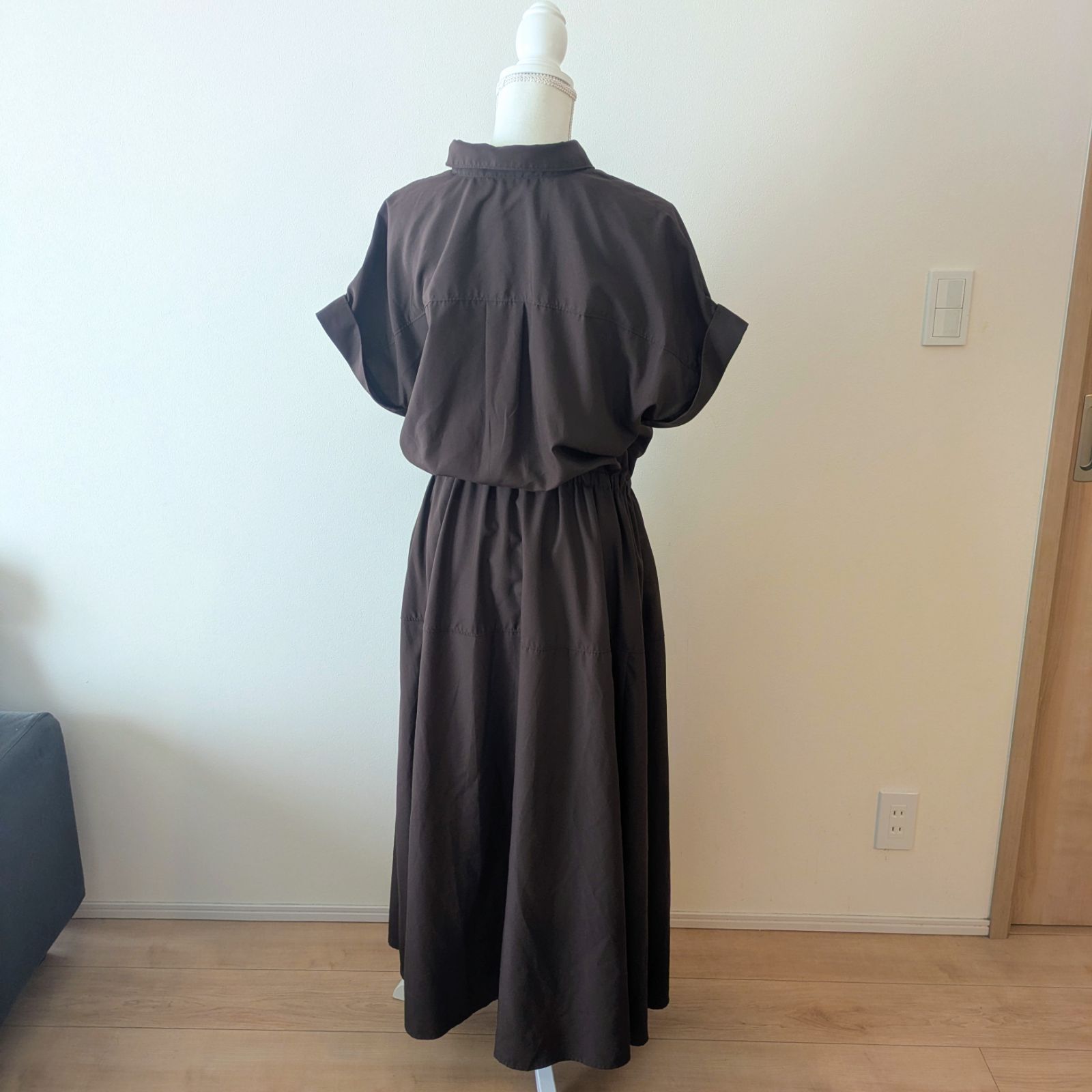 専用　Arpege story 半袖ドロストシャツワンピース　サイズ2 美品】Arpege story アルページュストーリー 半袖ドロストシャツ